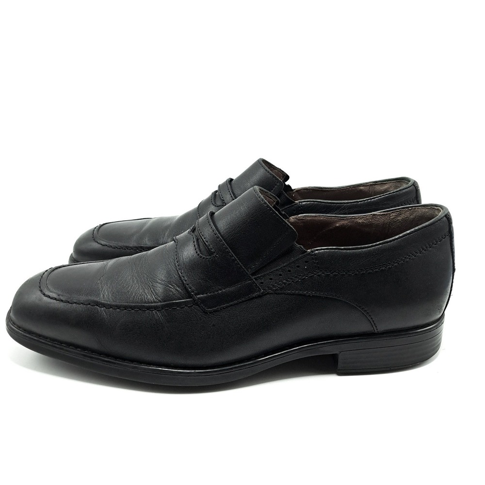 Johnston Murphy Penny Loafers Mens 9.5 Black Leather Waterproof Dress Shoes Soft